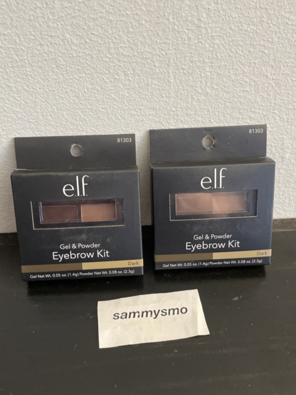 e.l.f. elf Gel & Powder Eyebrow Kit DARK with Brush and Mirror New x2